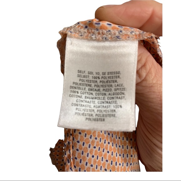 Anthropologie Meadow Rue peasant top w/lace detail paisley print sz s - Picture 10 of 10